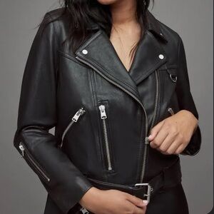 ALLSAINTS Gidley black leather biker jacket